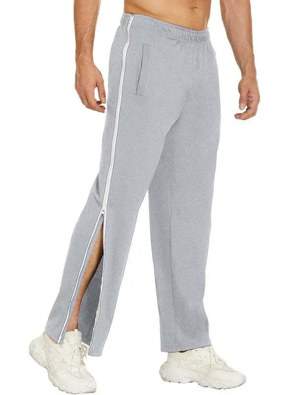 Men Shirts - Trendy Men's Solid Color Sports Sweatpants with Side Zipp - Men Shirts | MENLL